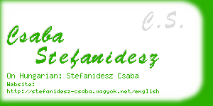 csaba stefanidesz business card